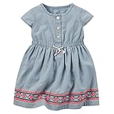 (カーターズ) Carter's 女の子 新生児 ベビーウエア 刺繍シャンブレードレス カラー:シャンブレー 12M(身長72-78cm) [並行輸入品]