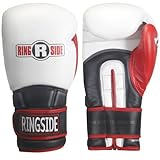(470ml, White) - Ringside Pro Style IMF Tech Elastic Training Gloves - 470ml - White