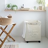 【アジア工房】キャスター付き ランドリーバスケット【ナチュラル】 (63510) [並行輸入品]