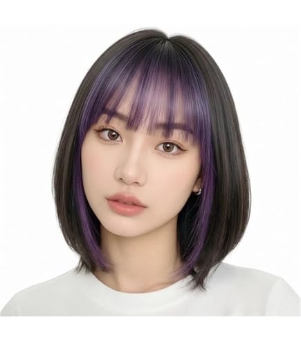 Amazon.co.jp: ハイライトカラー前髪ウイッグ 女性用部分ウィッグ