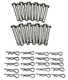 phalatina 除雪機 農耕具 耕運機 コンバイン トラクター 連結用 ロックピン Rピン 丸ピン クレビスピン (丸頭２０本セット)