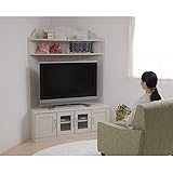 コーナータイプ 大型テレビ台 ガラス扉付き 1230mm幅 f-jkp-fll0024wh ホワイト色