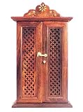 クリスマスギフト/クリスマス特別なCrafts 'man Wooden Wall Hangingダブルドアキーボックスホルダー/ラック/キャビネット