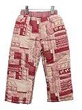 【254824 ベビー 女の子 スノーパンツ レース柄 中綿入り はっ水加工 スノーコンビ ジャンプスーツ 子供】2ピンク 80
