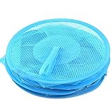 3階層円柱Hanging Storage Netオーガナイザーバッグ寝室子供用おもちゃ服壁ドア 30cm/11.82in (Diameter) x 80cm/31.52in (Height) ブルー
