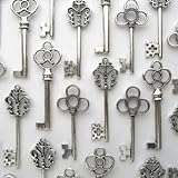 Shenglong Set of 45 Large Skeleton Keys in Antique Silver - Set of 45 Keys by Shenglong