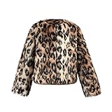 子供コート Hosam キッズ 女の子 暖か フェイクファー コート ガルズコート　欧米風　おしゃれ　ファッション (140, レオパード)