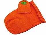 Newborn Baby Handmade Halloween Pumpkins Crochet Knitted Costume Hat Sleeping Bag Photo Photography 