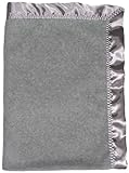 Dee Givens & Co-Raindrops 1404 Neutral Gray Heather Fleece Crib Blanket - Gray Heather - 36 in. x 52