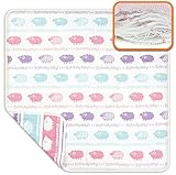 ペコリッペ 6重より柔らか 8重 ガーゼケット ベビーケット オーガニックコットン 出産祝いに (110×110, ひつじ柄パープル)