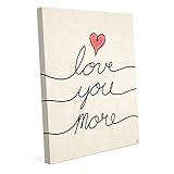 Love You More withレッドハートロマンチック正Saying引用壁アート印刷 20x24 WAW0001560CAN20X24TXX