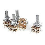 uxcell ポテンショメータ B20KタイプB 20Kオーム 6ターミナル ロータリー ローレットシャフト