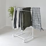 高さ伸縮スラックスハンガー（スイング式）/12本掛け（ホワイト）
