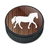 アイスホッケーパック馬のシルエットカウボーイウェスタン