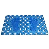 アンチノンスリップ抗菌バスシャワーマット – 足マッサージクッションPVC、31 " x 20 " ブルー