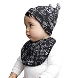 Usstore Baby Hat Towel Triangle Scarf Feeding Smock Bibs Burp Cap (Black) by Usstore