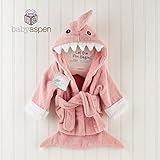 ピンクのサメの赤ちゃんのお風呂のフード付きのタオルローブ