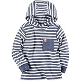 Carter's(カーターズ) ロングスリーブ ヘザー ストライプ ティ ネイビー トップス長袖シャツ 8歳【並行輸入】