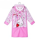 (チェリーレッド) CherryRed 子供 男女兼用 キッズ 超軽量 かわいい 撥水加工 レインウェア ポンチョ 雨具 小学生 通学 ふかふかのバイザー付き カッパ リュック 対応 XXL