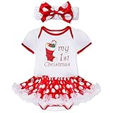 （アイム）iiniim　女児ベビー　ロンパース　水玉模様ヘッドバンド付き　　クリスマス赤ちゃん服　　仮装 コスチューム イベント　日常身なり　パーティー　結婚式　お誕生日　写真　記念日　0-3/3-6