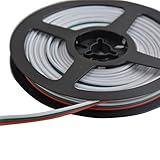 Mokungit 16.4ft/32.8ft/328ft 3Pin 18AWG LED Extension Cable 3Pin Red Green White Wire Antioxidant Ti