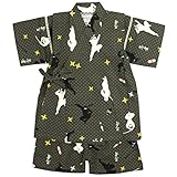 甚平 ベビー 男の子 綿100% 日本製生地 じんべい スーツ上下 祭 子供甚平 忍者/黒-9785 95cm