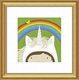 Printfinders Wall Decor by Yuko Lau, Peek A Boo Unicorn [並行輸入品]