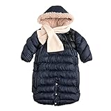 7AM Enfant Doudoune One Piece Infant Snowsuit Bunting, Midnight Blue/Black, Small by 7AM Enfant