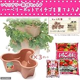 charm(チャーム) いちごタワー栽培セット ハーベリーポット×3・培養土・肥料の5点セット 苗別売り