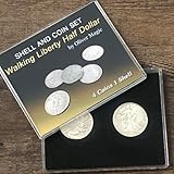 【手品 マジック】ウォーキングリバティ・レプリカコイン&シェルセット (4枚コイン+1枚シェル) ハーフドルコイン 近景マジック道具