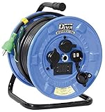 日動 防雨型 電圧電流メｰタｰ付電工ドラム "デジタルドラム DiVA" 過負荷漏電保護兼用ブレｰカｰ付 30m NPDMW-EK33