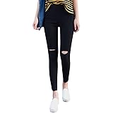Amazon ケイミ Keimi ダメージジーンズ レディース スキニー 黒 スキニーパンツ ブラック ダメージ スキニージーンズ デニム レギンスパンツ タイト ストレッチ 女性 伸縮性 カジュアル 春 秋 黒 美脚 ダメージ加工 ジーンズ 通販