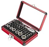 Sunex 9732 44pc 1 / 4 " Dr MiniデュアルフレックスヘッドラチェットWソケット&ビットセット、