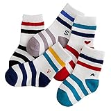 アレックスユール クルーソックス キッズ 子供 ストライプ柄 パック 靴下 防寒 5足セットミックス 16～18cm