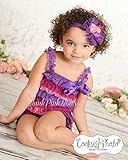 肩ひもショルダー＆リボン付ソフトロンパース　newborn-4T(50-110)☆パープルベース