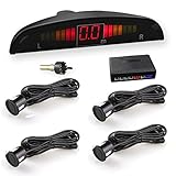 Car Rover Car Parking Sensor Reverse Backup Radar Sound Alert + LED Display + 4 Sensors Black [並行輸入品