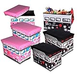 スツール バス トイボックス おもちゃ箱 収納ボックス (大, ブラック)