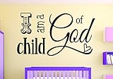 デザインwith Vinyl Rad 1108 3 " I Am A神の子子供赤ちゃん男の子女の子寝室Bible Quote "ビニール壁デカール、20 " x 30インチ、ブラック