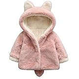 Yangelo コート アウター キッズ ベビー 裏起毛　フード付き 子供ドレス フード付き 防寒 ベビー服 暖かい アウターウェア ソフトコート ウサギ 耳 男女兼用 size 身長80-90ｃｍ対