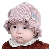 ニット帽 可愛い帽子 親子お揃い帽 フェイクファーボールベビー用ハット 赤ちゃん キャップ キッズ 帽子 男の子 女の子 男女児 秋冬 防寒 (ピンク)
