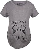 マタニティ現在Craving Ice Cream Funny妊娠発表Tシャツ US サイズ: S カラー: グレー