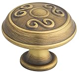 Stanley Hardware BB8058 1-1/4" Diameter Victoria Knob in Antique Brass [並行輸入品]
