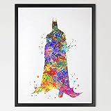 Dignovel Studios 13X19 Batman Watercolor Painting Print Fine Art Print Wall Art Super Hero Geek Wall