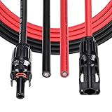Sumnacon 3m ソーラーケーブル延長ケーブル mc4 コネクタ付け ケーブル 太陽光パネル ケーブル 6.0sq-3m 2本/1組
