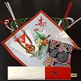お食い初め 鯛かご 飾り セット（竹） 歯固め石 巾着 説明書付き （ お食い初め　石 はがため石 百日祝い ）(かご大（8寸）鯛800～1kｇ用)