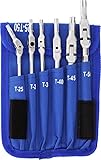 Bondhus 00015 HEX-PRO Pivot Head Torx Wrench Set, Includes Sizes: T25, T27, T30, T40, T45 & T50 (6 P