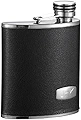 Visol VF6042 Visol Zen Black Leather Stainless Steel Wide Mouth Flask - 6 oz