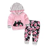 秦。Oriannaベビー女の子花柄パーカー+花柄パンツセットレギンス2 Piece服装 US サイズ: S カラー: ベージュ