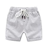 Tortor 1bacha(JP) ハーフパンツ キッズ 男の子 ボーダー柄 ウェストゴム 短パン 半ズボン 男児 綿 ビーチパンツ サーフパンツ 子供用 快適 おしゃれ 夏用 海水浴 プール アウト