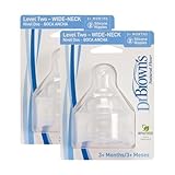 Dr. Brown's 4 Pack Natural Flow Level 2 Wide Neck Nipple by Dr. Brown's [並行輸入品]